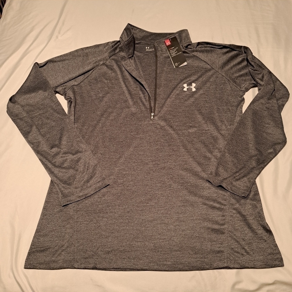 Under Armour women's XXL gray 1/2 zip up top NWT